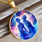 Gemini Zodiac Sign Necklace, Astrology Zodiac Pendant with Gift Box