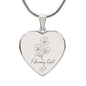 February Violet Engraved Heart Necklace