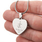 December Holly Berry Engraved Heart Necklace