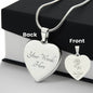 June Rose Engraved Heart Necklace