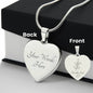 December Holly Berry Engraved Heart Necklace