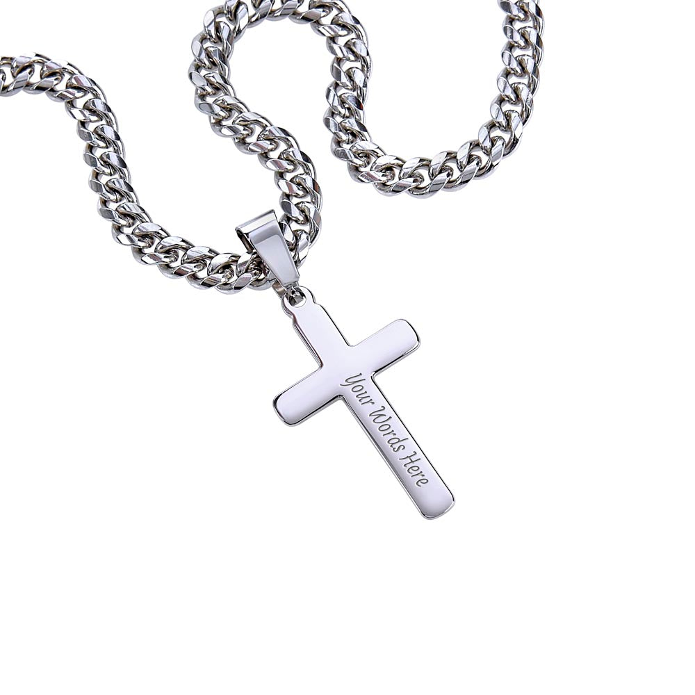 To My Husband, Personalized Cross Necklace, Christian Gift for Husband