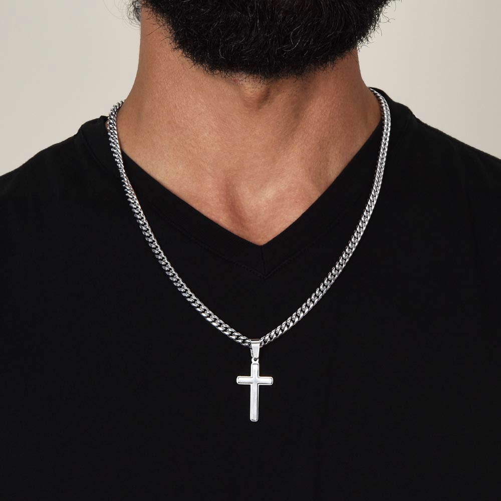 To My Husband, Personalized Cross Necklace, Christian Gift for Husband