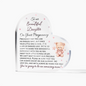 To Our Daughter pregnancy gift with a heartwarming pregnancy wishes - Acrylic Heart Plaque, Baby Girl nursing décor. Expecting daughter gift from parents.