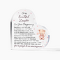 Daughter pregnancy gift with a heartwarming pregnancy wishes - Acrylic Heart Plaque, Baby Girl nursing décor.