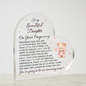 Daughter pregnancy gift with a heartwarming pregnancy wishes - Acrylic Heart Plaque, Baby Girl nursing décor.