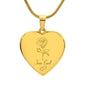 June Rose Engraved Heart Necklace