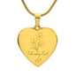 February Violet Engraved Heart Necklace