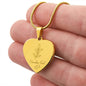 December Holly Berry Engraved Heart Necklace