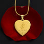 December Holly Berry Engraved Heart Necklace
