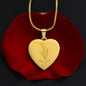 May Lily Engraved Heart Necklace