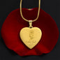 Octover Marigold Engraved Heart Necklace