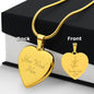 December Holly Berry Engraved Heart Necklace