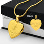 December Holly Berry Engraved Heart Necklace