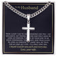 To My Husband, Personalized Cross Necklace, Christian Gift for Husband