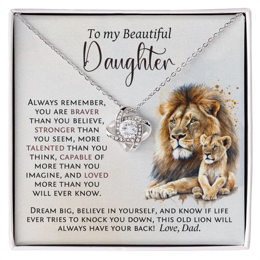 Daughter Necklace Gift from Dad, This Old Lion, Father To Daughter Gift