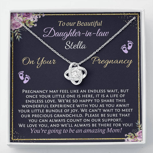 Daughter-In-Law Pregnancy Gift, Custom Necklace Gift for New Mommy