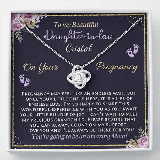 Daughter-In-Law Pregnancy Gift, Custom Necklace Gift for New Mommy