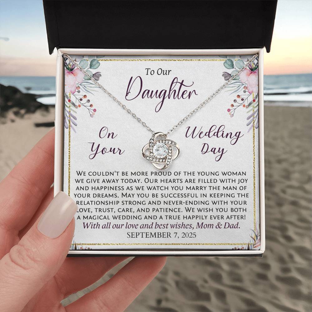 Daughter Wedding Day Gift from Mom and Dad, Personalized Bride Gift with Her Wedding Date