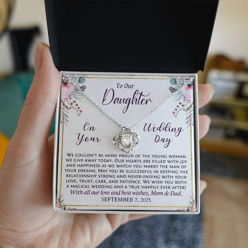 Daughter Wedding Day Gift from Mom and Dad, Personalized Bride Gift with Her Wedding Date