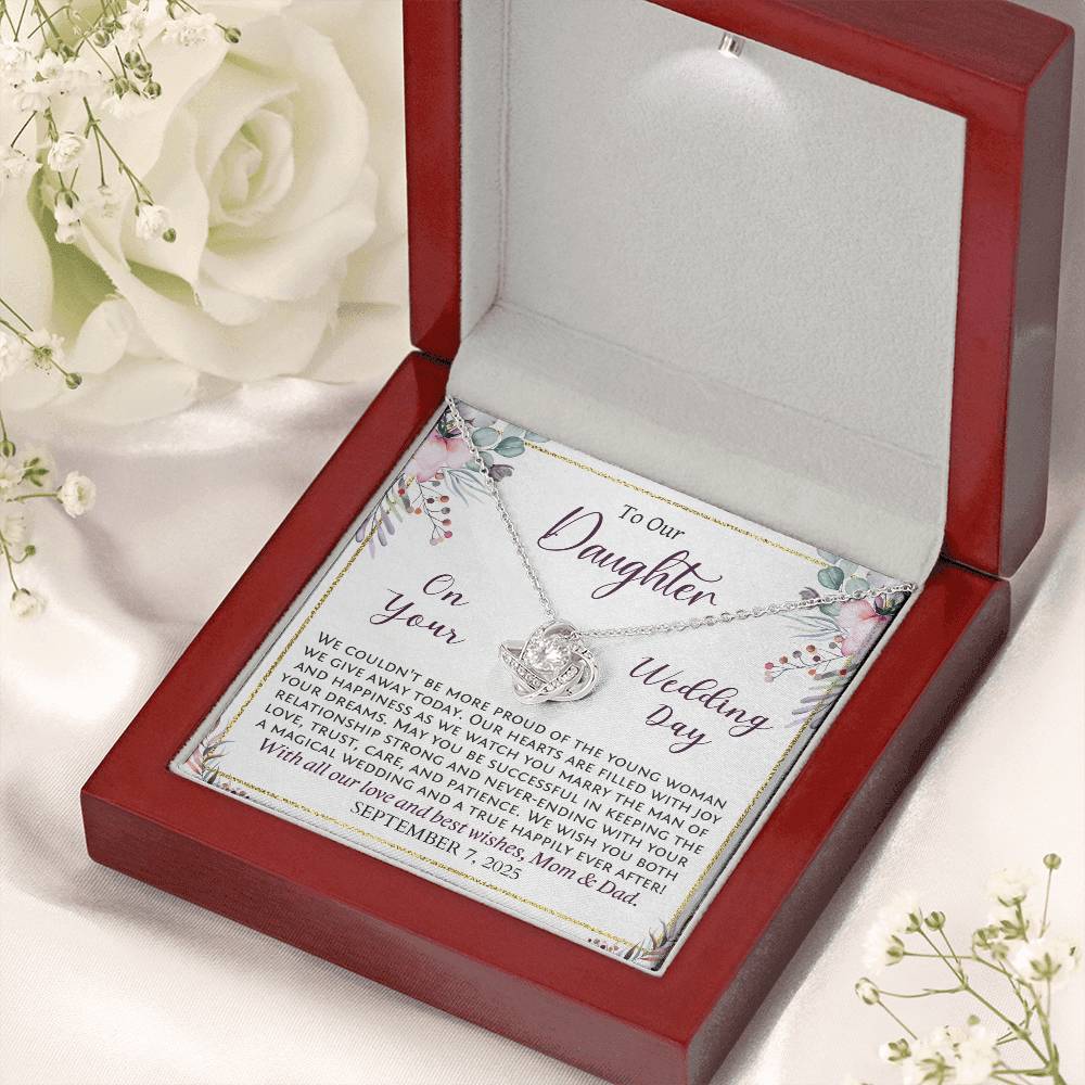 Daughter Wedding Day Gift from Mom and Dad, Personalized Bride Gift with Her Wedding Date