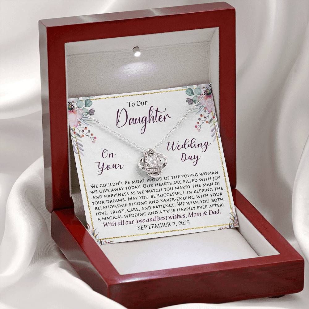 Daughter Wedding Day Gift from Mom and Dad, Personalized Bride Gift with Her Wedding Date