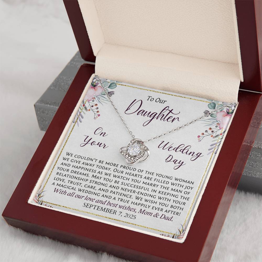 Daughter Wedding Day Gift from Mom and Dad, Personalized Bride Gift with Her Wedding Date