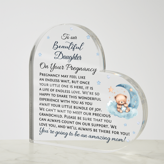 To Our Daughter Pregnancy Gift, Baby Boy Nursery Décor, Acrylic Heart
